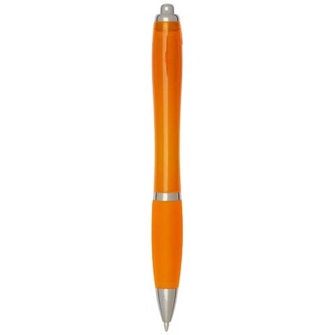 Шариковая ручка Nash из пластмассы, переработанной по стандарту RCS, с цветными корпусом и рукояткой (синие чернила)