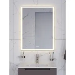 BelBagno SPC-GRT-600-800-LED-3000K-TCH-WARM Зеркало с встроенным светильником, сенсорным выключателем и подогревом, 12V, 220-240V, 600x30x800 фото