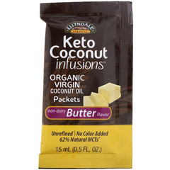 Now Foods, Ellyndale Naturals, Keto Coconut Infusions, безлактозный ароматизатор масла, 3 пакетика, 15 мл (0,5 жидк. унции) каждый