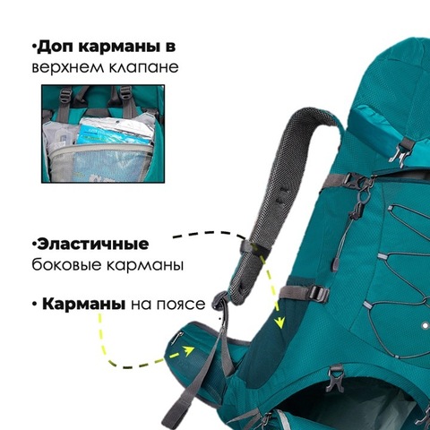 Картинка рюкзак туристический Nevo Rhino 9032(60)-NW Sky blue - 12