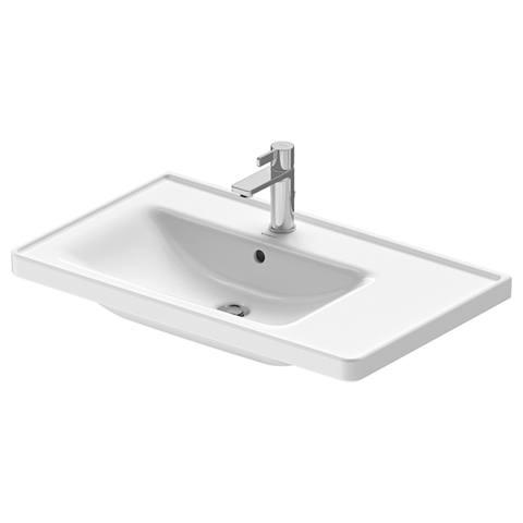 Duravit D-Neo 23698000001 Раковина накладная 800х480 мм, ассим, с переливом, с 1 отв. под смеситель, с WonderGliss, цвет: белый