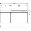 Geberit Citterio 500.563.JI.1 Тумба для раковины 118.4x55.4x50.4см, бежевый / глянцевое стекло, светлый дуб / меламин, структура дерева