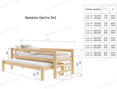 Кровать-Трансформер Гретта 2в1
