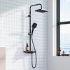 Damixa 940730300 Merkur душевая система с ванно-душевым смесителем-полкой и прогрессивным картриджем. черны