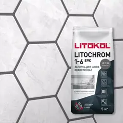 Затирка швов цементная Litokol Litochrom 1-6 Evo LE.135 антрацит, алюм.мешок 5 кг