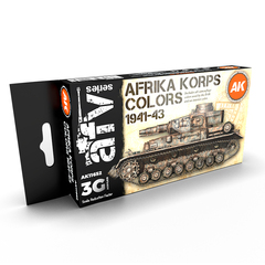 Набор красок AK Interactive Afrika Korps Colors 1941-43 Set 3G, 6 красок