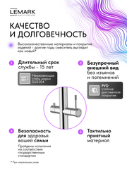 Смеситель Lemark Зенит Zenith LMF-1676S-SSN для кухни с гибким изливом, с подключением к фильтру питьевой воды