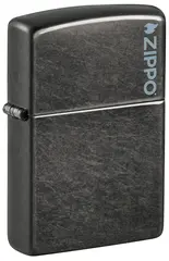 Фото Зажигалка ZIPPO Logo с покрытием Gray Dusk, латунь/сталь, серая, матовая, 38x13x57 мм