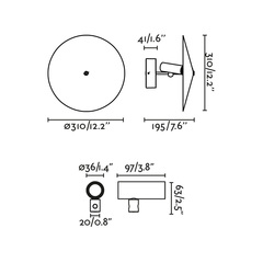 Настенный светильник CLAP черный LED 6W 3000K 38° C/PLAT S