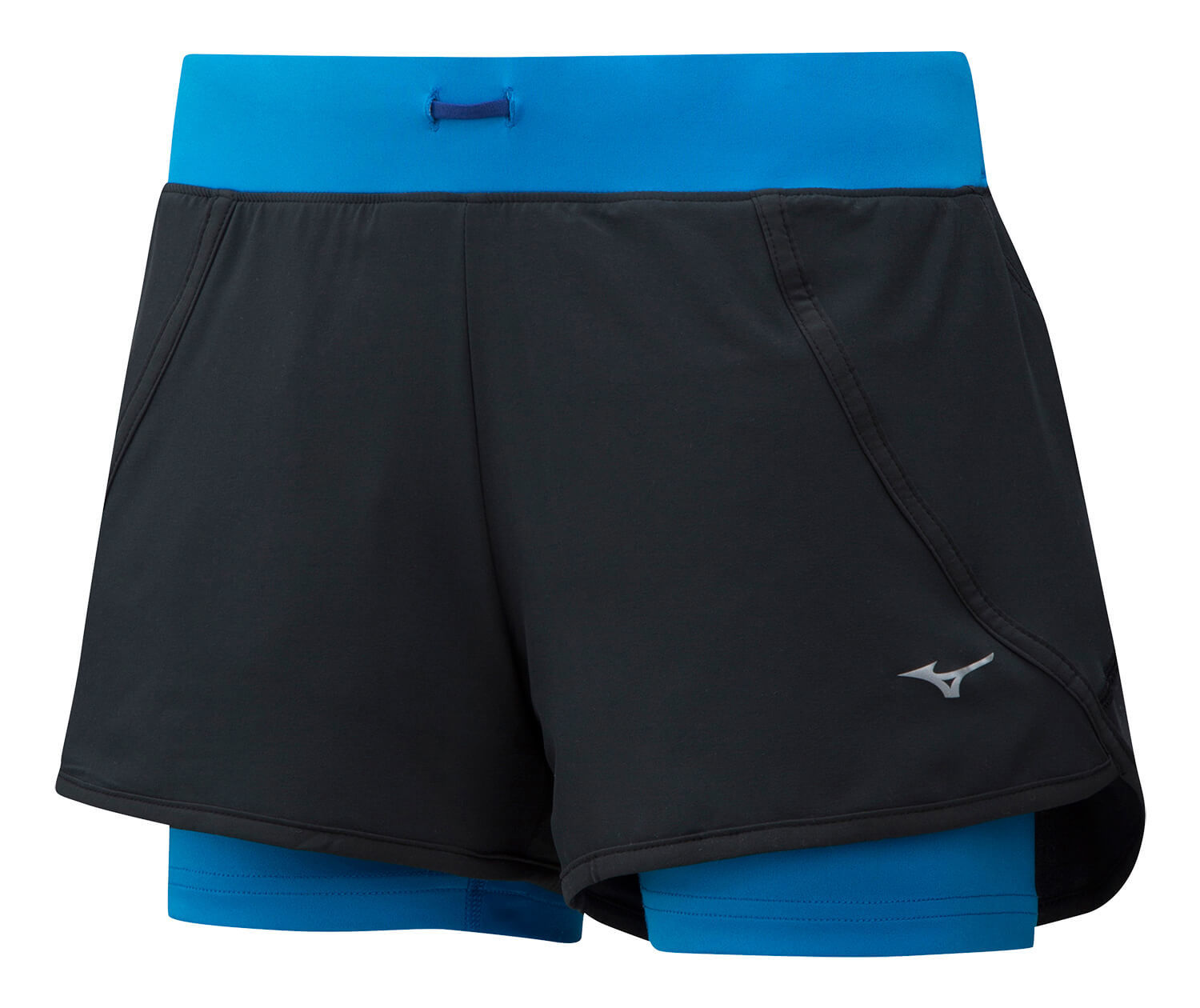 Mizuno Mujin 4.5 2 In 1 Short шорты для бега женские синие-черные