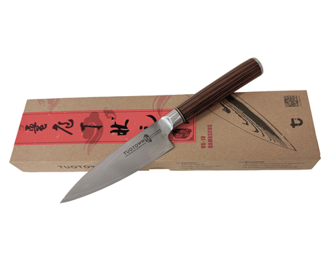Кухонный нож Шеф мини FT-series 13см, VG-10, DAMASCUS, рук-ть дерево, арт.275011