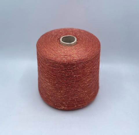 Industria Italiana (пр.Италия),art- Frizzante 3500 м/100гр, 70%Вискоза, 15%Металлик(Люрекс), 15%Полиамид, цвет-Терракот(2069/1201). арт-36053
