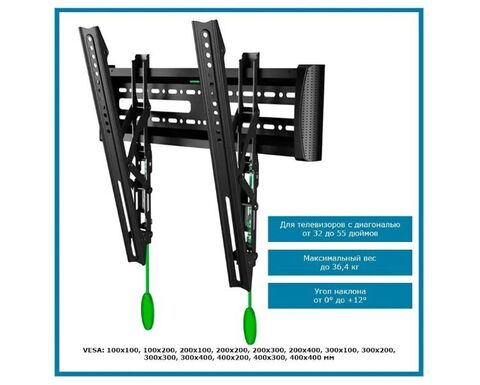 Кронштейн NB C2-T 32-55 дюймов для телевизора , North Bayou настенный, наклонный, для монитора, крепление для телевизора на стену, для ТВ, черный