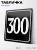 Адресная табличка с номером дома 300, на фасад и забор, черная, 25х25 см, Айдентика Технолоджи