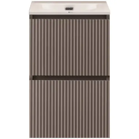 BelBagno UNO-MINI-400-2C-SO-СO База под раковину подвесная с фрезерованными ручками по всей длине фасада с двумя выкатн. ящ., Бежевый Мат.,400x395x608