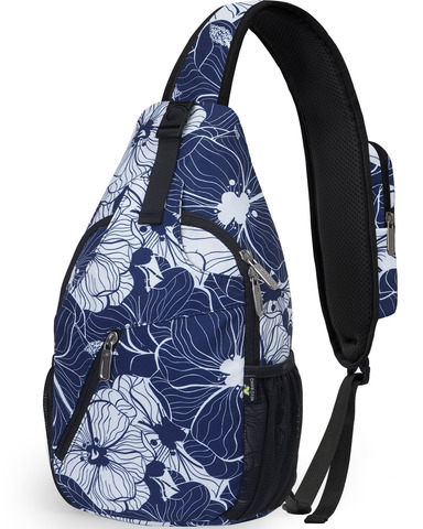Картинка рюкзак однолямочный Nevo Rhino 8999-1-NW Impression Flower - 1