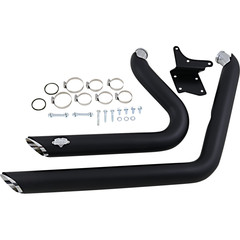 VANCE & HINES EXHAUST BLK SS STAG 12-17FXD EXHAUST SYSTEM SHORT SHOTS STAGGERED BLACK
