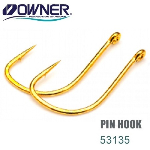 53135 №10 Крючки OWNER Pin Hook-Gold / продажа от 5 уп.