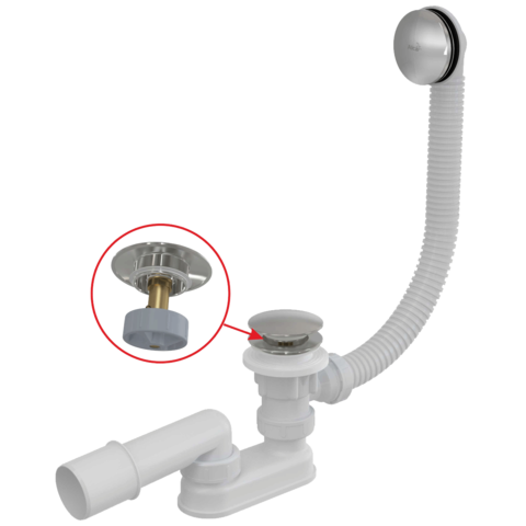 Alcaplast A504CKM-120 Сифон для ванны click/clack металл