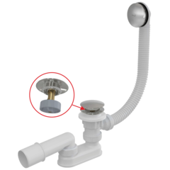 Alcaplast A504CKM-120 Сифон для ванны click/clack металл фото