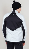 Элитный утеплённый лыжный костюм Nordski Pro Pearl Blue/Black с белыми брюками мужской