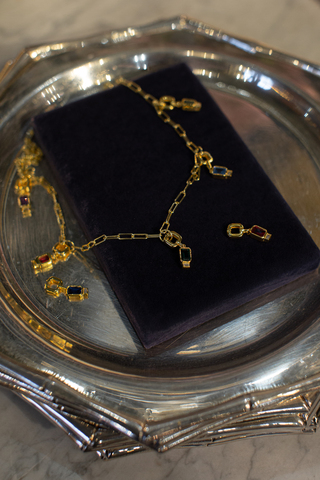 Подвеска Тонатиу, синяя, серебро 925, позолота 18k 6