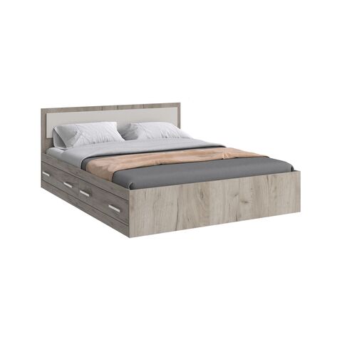 Фиеста NEW Кровать 1,6м с ящиками (Кашемир, Дуб Крафт серый)