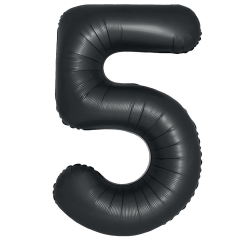 Цифра гелиевая 5 Чёрная