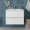 BelBagno UNO-900-2C-SO-BO База под раковину подвесная с фрезерованными ручками по всей длине фасада с двумя выкатными ящиками, Bianco Opaco, 900x455x608