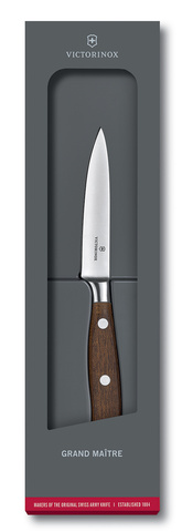 Нож кухонный Victorinox Grand Maitre (7.7200.10G) кованый столовый лезв.100мм прямая заточка дерево подар.коробка