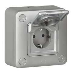 Металлическая розетка для скрытого монтажа Legrand Green'up Access (077856)