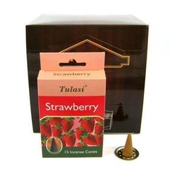 Tulasi Strawberry Благовоние-конус Клубника, 15 шт