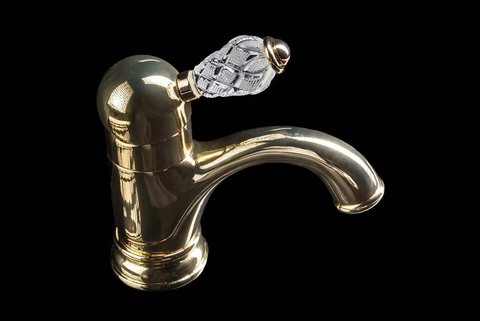 Boheme Crystal 281-CRST Смеситель для раковины, цвет: золото