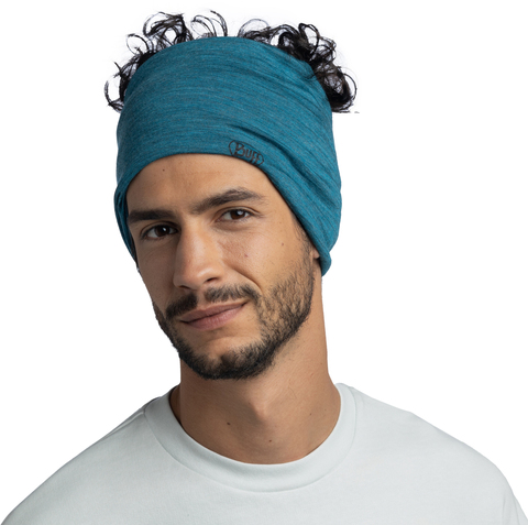 Картинка шарф-труба Buff Wool lightweight Solid Teal - 3