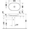 Duravit D-Neo 23726000701 Раковина накладная, овал 600х400 мм, без перелива, без отв под смес, с WonderGliss, цвет: белый