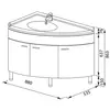 Aquanet Корнер 158824 Тумба под раковину 55x89