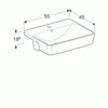 Geberit VariForm 500.681.01.1 Раковина полувстраиваемая в столешницу квадратной формы, 55х45 см, с отв. под смеситель, с отв. перелива