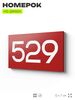 Номер на дверь 529, табличка на дверь для офиса, квартиры, кабинета, аудитории, склада, красная 120х70 мм, Айдентика Технолоджи