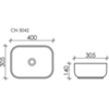 Ceramica Nova Element CN5042 Умывальник чаша накладная прямоугольная, 40x30.5, цвет: белый