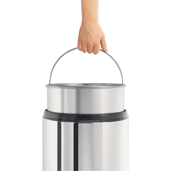 Урна для бумаг с защитой от возгорания (30 л), Стальной матовый, арт. 378621 - фото 4