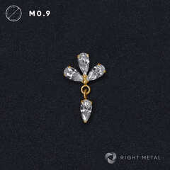 Pendant Pear Crystal PVD Yellow