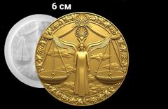 Силиконовый молд № 391 медальон Весы 6 см