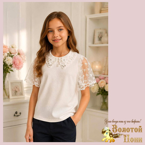 Блуза хлопок д (8-13) 260612-U4085