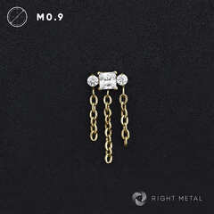 Pendant Square Chain Crystal PVD Yellow