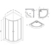 Am.Pm W88E-205-080BT64 X-Joy Twin Slide.  Душевое ограждение c поддоном. 80x80. профиль черный