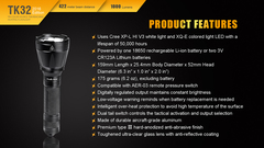 Фонарь Fenix TK32 1000lm