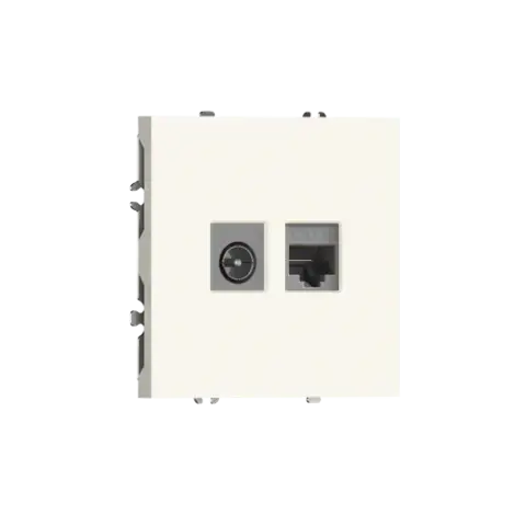 Розетка комбинированная RJ45/TV cat.6, ClassE-8/0-2400 МГц, матовый кремовый DONEL S08