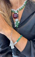 4829- Браслет Tassel с подвеской кисточкой из серебра 925 пробы с куб.цирконами