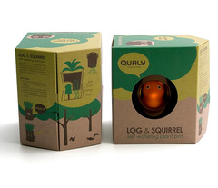 Горшок самополивающийся log&squirrel белый-зеленый