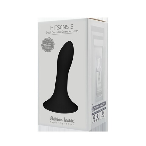 Небольшой дилдо на присоске с двойной плотностью Hitsens S05 Black ADRIEN LASTIC DILDO DUAL DENSITY